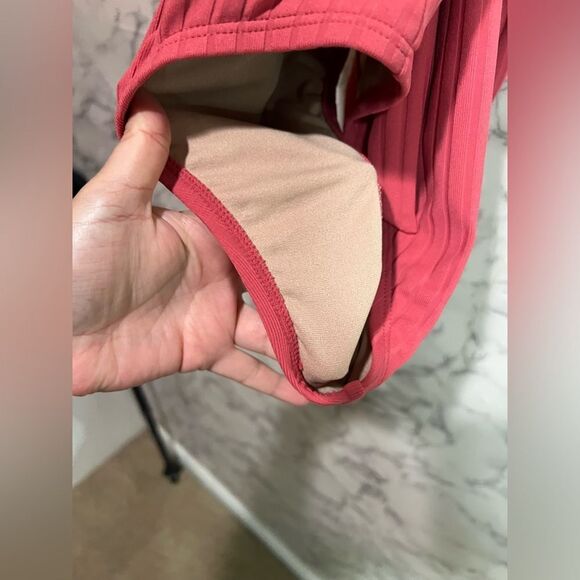 Kona Sol Wide Rib O Ring Onepiece Swimsuit Pink S - Picture 3 of 10